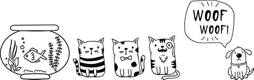 SECURIT – Mascotas Tema Ventana Plantillas Incluye Marcador de Tiza, Color Blanco, A3 Tamaño, Juego de 3