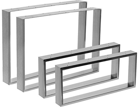 Kufentischgestell Edelstahl gebürstet 1 Paar 70x41cm Modell „Köln“ Tischuntergestell Tischkufe Tischgestell