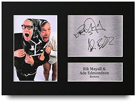 HWC Trading Bottom A4 Ungerahmt Signiert Gedruckt Autogramme Bild Druck-Fotoanzeige Geschenk Für Rik Mayall And Ade Edmondson Eddie Richard Tv-Show-Fans
