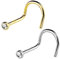 Piersando Piercing Echt 585 Gold 14 Karat Stab Stecker gebogen mit Zirkonia Steinchen für Nase Nasenpiercing Nasenstecker Nasenflügel Gelbgold