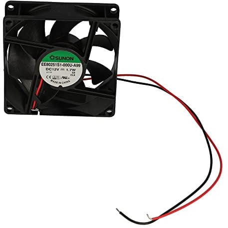 Sunon Fan, 80 x 25mm, 12V DC, 1.7W, 3200 RPM, 300mm Flying Leads, Desktop Compatible, 4-Pin Power Connector, 30dB Noise Level