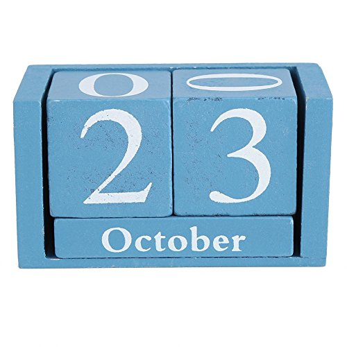 Vintage Holzkalender, Desktop Holzblock Monat Datumsanzeige Home Office Dekoration(04)