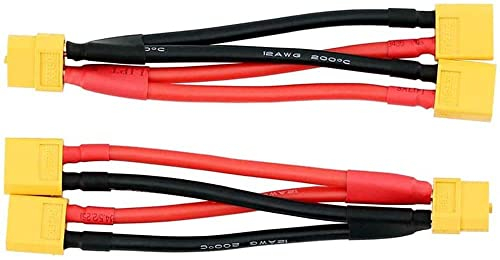ICQUANZX XT60 Paralleles Batterieanschlusskabel Dual Extension Y Splitter, XT60 Paralleles Batterieanschlusskabel für RC Multicopter Quadcopter