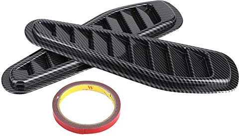 Coperchio di aspirazione del flusso d'aria, 2 pezzi in fibra di carbonio stile Car Air Intake presa d'aria decorativa cofano coperchio del puccio di sfiato coperchio di protezione dello sfiato del
