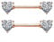 OUFER Nipple Piercing 2PCS 14G 316L Surgical Steel Nipple Rings Barbell Heart CZ Nipple Rings Piercing for Women Nipple Shield Piercing Body Piercing rose gold