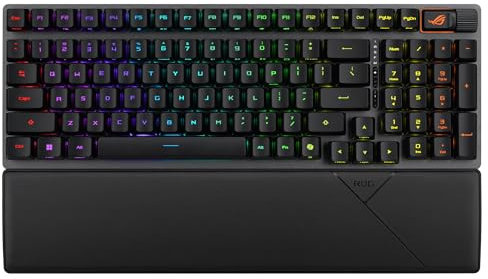 ASUS ROG Strix Scope II 96 RX Wireless - Teclado Gaming inalámbrico 96%, conexión trimodal, interruptores ópticos ROG RX Red prelubricados, Espuma amortiguadora, Teclas ABS, RGB - QWERTY Español