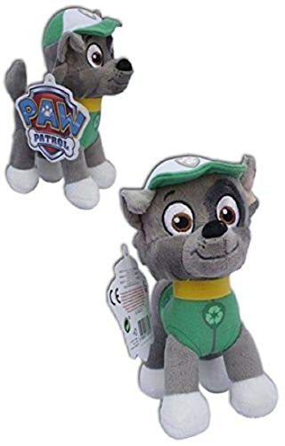 Plüsch, kompatibel zu Paw Patrol, 1x Kuscheltier für Kinder 19cm Welpe TV Serie | Plüschtier | Geschenk für Kinder | Mädchen | Jungen | (Rocky)