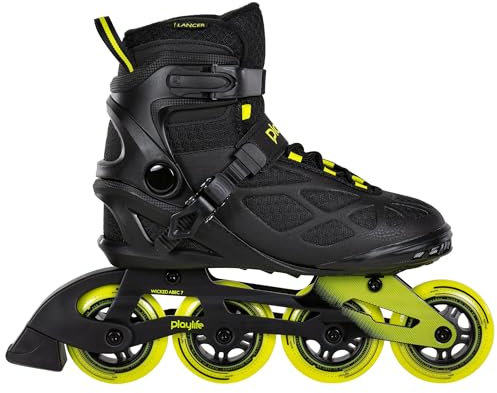Playlife Inline Skates Lancer Black 84, Schwarz, Unisex für Herren und Damen 84mm/82A Rollen, ABEC 7 Kugellager, Art. nr.: 880275 41