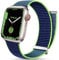 Mastten Sport Loop Bracciale Compatibile con Apple Watch 42mm 44mm 45mm, Nylon Traspirante Uomo Donna Braccialetti di Ricambio Intrecciati Regolabili per iWatch Series SE 7 6 5 4 3 2 1, Lime Blu