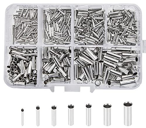 Aderendhülsen für Elektrische Spleiße 0,5/0,75/1,0/1,5/2,5/4,0/6,0mm², 600 Stück Sortiment Aderendhülsen-Streudose Kabel Crimp Terminal Unisoliert Stoßverbinder