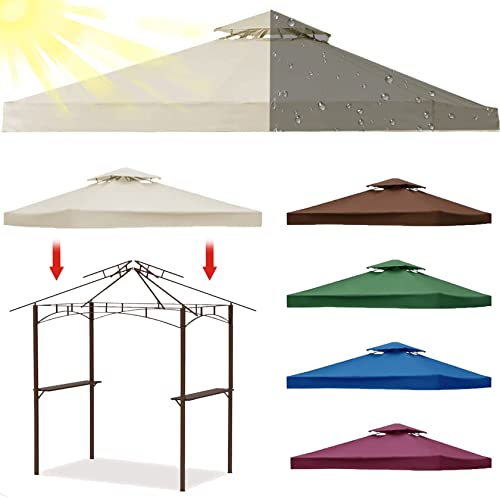 WULIDE Ersatzdach Pavillon 3x3 Wasserdicht Stabil Winterfest Sturmfest mit Kaminabzug Oxford-Stoff für Outsunny Metallpavillon Holzpavillon