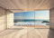 wandmotiv24 Fototapete Raum Tür Strand Fenster, M 250 x 175 cm - 5 Teile, Wanddeko, Wandbild, Wandtapete, Holz Meer Wasser Himmel M6806