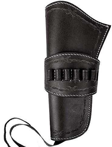 Hulara-Leder-Cowboy-Holster mit Munitionsschlaufen .45 Auto, 45 ACP und .44 Cal. Western Holster passend für 4 bis 8 Western Gun Belts Holster 45 Revolver