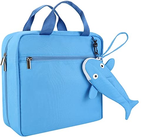 Annmore Tasche für Tiptoi Stift und Tiptoi Bücher Starterset, mit Tragbares Hai Hülle für Tiptoi Stift, Platz für 10 bis zu 12 Bücher, Transporttasche für Tiptoi Puzzle und Zubehör, Blau