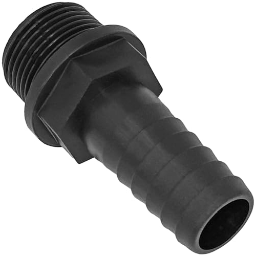Gewinde Fitting Verschraubung aus Kunststoff PP PE PVC - Schlauchtülle mit 1 Rohr Zoll Aussengewinde AG und 26mm Ø Schlauchtülle