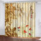 Rideau Salon Occultant 3D Paysage Doré De Style Chinois Motif Rideaux À Oeillets 150X160cm(Lxh) 2 Panneaux Rideaux Grande Largeur Décoration Fenêtre Chambre, Rideaux Isolant Thermique Et Phoniqu