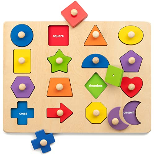 Coogam Montessori Jouet en bois en forme de pince à linge - Planche de tri des couleurs assorties - Jouet éducatif pour l'apprentissage précoce - Cadeau pour les tout-petits de 3, 4, 5 ans