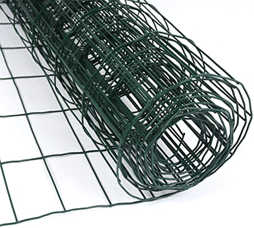 NTI MARKSMAN Galvanised Mesh Wire | SQUARE Or HEXAGONAL | Fence Aviary | Rabbit Hutch Net | Heavy Duty | Quality Chicken Wire (0.9 X 10M - GREEN SQUARE (100mm))