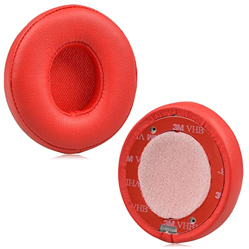 JHZZWJ Cuscinetti auricolari compatibili con Beats Solo 2 e Solo 3 Wireless On-Ear Pad Cuffie Professionali Cuscinetti di Ricambio Rosso