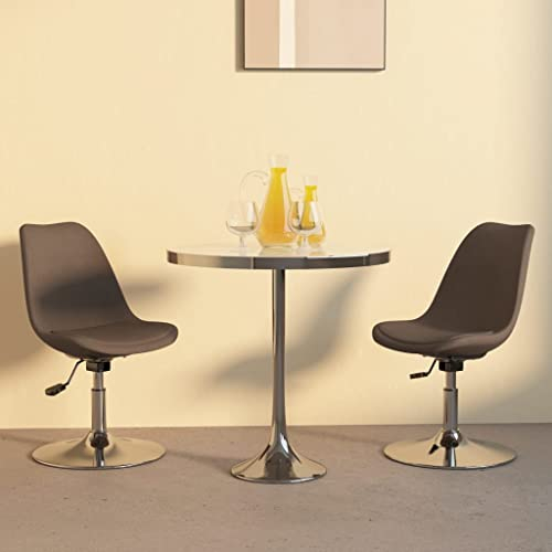 Bussandri Exclusive - Esszimmerstühle 2 STK. Drehbar Taupe Stoff