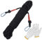 Hcrvvi Climbing Rope 20M, Wire Core Fire Rescue Parachute Escape Hiking Caving Camping Rescue Nylon Rope, Multi-use 10mm Climbing Rope, With Two Carabiners and A Pair of Gloves Black Rope