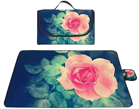 Yoonqun Manta de Picnic Rosal,150x200cm,Grande al Aire Libre Manta Picnic Impermeable,Colchoneta de Camping Ligera y Plegable,Lavable a Máquina,para Fiestas de Picnic,Camping,Viajes al Aire Libre