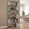 FIRBNUS Bücherregal/Raumteiler 80x24x192 cm Holzwerkstoff Raumteiler Trennwand Raumteiler Holz Bücherregal Holz Bücherregal Schmal Wohnzimmer Möbel Raumteiler Stehend Raumteiler Regal Betongrau