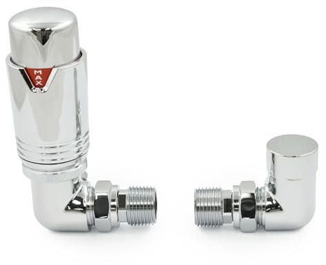Thermostatic Radiator Valve Chrome Corner TRV – Style (Chrome)