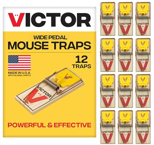Victor Piège à Souris M035-12 en Plastique avec pédale Facile à Installer et Durable en Bois FSC – 12 pièges