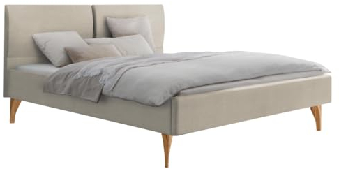 Hasena Polsterbett Tamara Wildbuche | Stoff beige 140x200