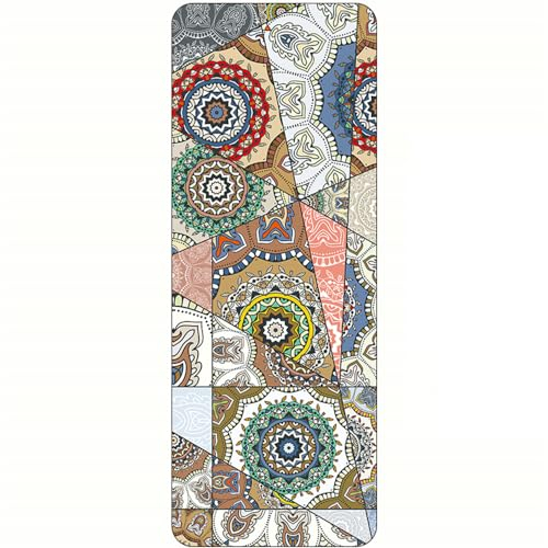 FANSU Tragbare Reise-Yogamatte 1mm Dick Faltbare Gymnastikmatte, Weich Leicht Übungen Trainingsmatte für Pilates,Yoga, Bikram, Stretching -322 (Marokkanischer Stil 1,183cmx68cm)
