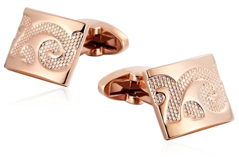 Dsnyu Manchettenknoepfe Herren Rosegold, Manschettenknöpfe Herren Vintage Quadratisches Totem Edelstahl Hemd Anzug Schmuck mit Geschenkbox
