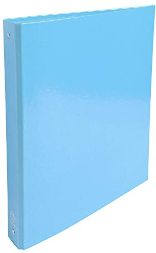 Exacompta - ref. 519292E - Box of 10 Rigid Iderama Binders - 4 Round Rings Diameter 30 mm - Spine 40 mm - External Dimensions: 32 x 26 cm - A4 File Format - Colour: Light Blue