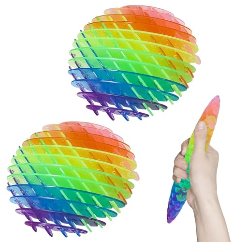 Anti Stress Spielzeug, 2 Stück Fidget Wurm Spielzeug, Formwandelnder Sensorisches, Stressabbau Twisty Wurm Flexibles, Stretchy Stress Relief