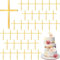 Kreuz Kuchen Topper, 16pcs Cake Topper Kreuz Gold, Kuchen Topper Kommunion Kreuz, Cake Topper Taufe Kreuz, für die Dekoration von Taufen, Erstkommunionen, Geburtstagen(Dünn)