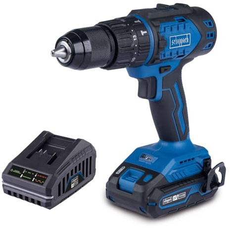 Scheppach Akku Schlagbohrschrauber BC-CD60-X | Drehmoment 60Nm | Schnellspannbohrfutter 1,5-13mm | Drehmomentstufen 19+1+1 | Brushless | 20V-IXES-Serie | 10 Jahre Garantie | mit 2Ah Akku & Ladegerät