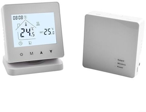 ZYNCUE Termostato inalámbrico digital inalámbrico termostato controlador de temperatura para calefacción y refrigeración para calderas de gas control remoto (con WiFi)