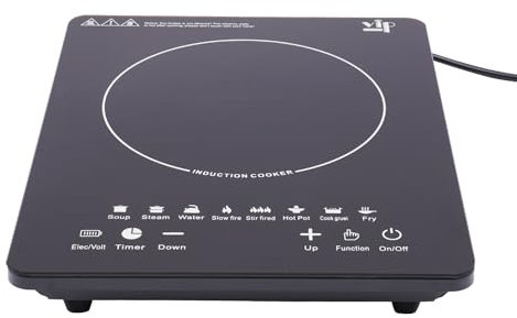 MEHOOSPVN Single Induction Cooker,Portable Induction Hob with Slim Body, Ceramic Glass Panel, 8 Temperatures and Power Levels Settings, Touch Sensor, 3 Hours Timer, Safety Lock, 2200W