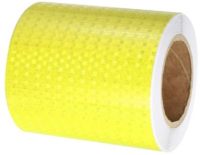 PATIKIL Ruban Réfléchissant Adhésif Jaune Fluorescent 1 Rouleau 15cm x 25 Mètres Ruban Adhésif Réfléchissant de Sécurité Imperméable pour Camions, Remorques, Voitures