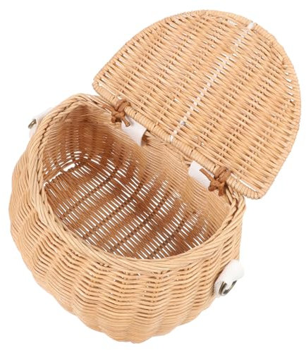 Parliky Fahrradkorb Für Kinderfahrräder Vorne Rattan-fahrradkorb Als Fahrradaufbewahrungsbehälter Praktisches Bike Roller Lagerung Korb Kinderfahrradteile