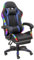 Baroni Home Sedia Gaming Ergonomica con Cuscino Lombare, Luci Led Regolabili e Poggiapiedi Estraibile, Sedia Ufficio con Schienale Inclinabile e Altezza Regolabile, Blu, 68x66x125-133 cm