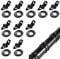 GHYJHS 10 PCS Fishing Hook Keeper Professional Fishing Hook Holder Fishing Hook Covers Fishing Rod Hook Holder with 3 Different Rubber Rings for Fishing Rods Fishing Holder, Black