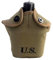 CDJBHW Bouteille d'eau et housse de protection en acier inoxydable pour camping de la Seconde Guerre mondiale US M1910 (kaki)