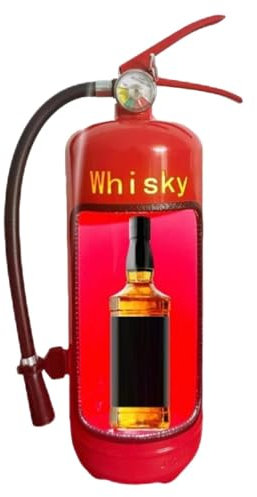Wine Bottle Fire Extinguisher - Fire Extinguisher Bar | Wine Storage System For Home | Novelty Fire Extinguisher | Novelty Iron Wine Bottle Holder Storage System For Whisky Loving Fireman, Bar De