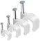 Cable Clips - 400 Pcs Strong Nails Durable White Round, 4 Size 4mm 6mm 8mm 10mm,Cable Holder Management Wire Tidy Clips with Steel Nails for Cable Management