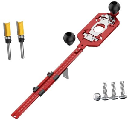 Fonowx Woodworking Router Guide with Adjustable Easy-to-Use Cutting Circles and Slots for Hardware Cabinets, Invisible Buckle