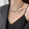 Kubanische Choker-Halskette für Damen, Buchstabe CD, 18 Karat vergoldeter Edelstahl, Schmuck-Halskette Silber