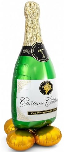 Bubbly Wine Bottle 60 Mylar Balloon