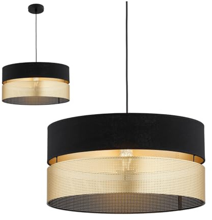 KAR LIGHTING Pendelleuchte 1-flammig Schwarz Gold Metall E27 LED geeignet moderne Hängelampe Wohnzimmerlampe Esszimmerlampe Schlafzimmerlampe höhenverstellbar zeitlos elegante Innenbeleuchtung