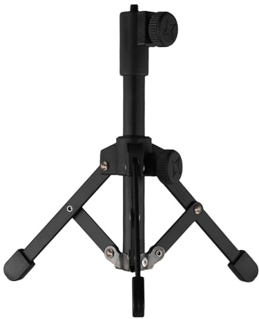 Gosera Mini Tabletop Tripod Microphone Mic Stand Holder with 1/4 Inch Threaded for Meetings Lectures Speaking and